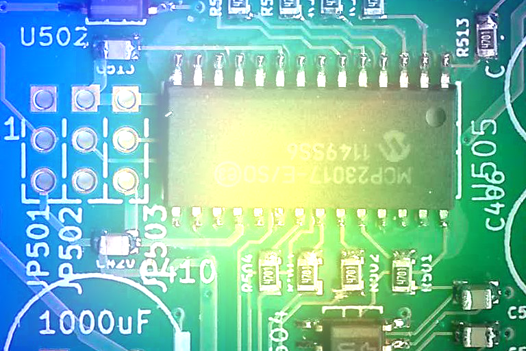 Sum of the printed circuit board image and the color gradient
image.